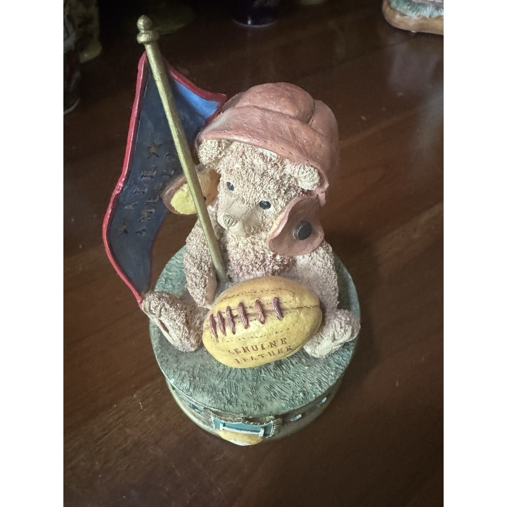 Vtg San Francisco Music Box Co Football Teddy Bear All American Musical Hero‎